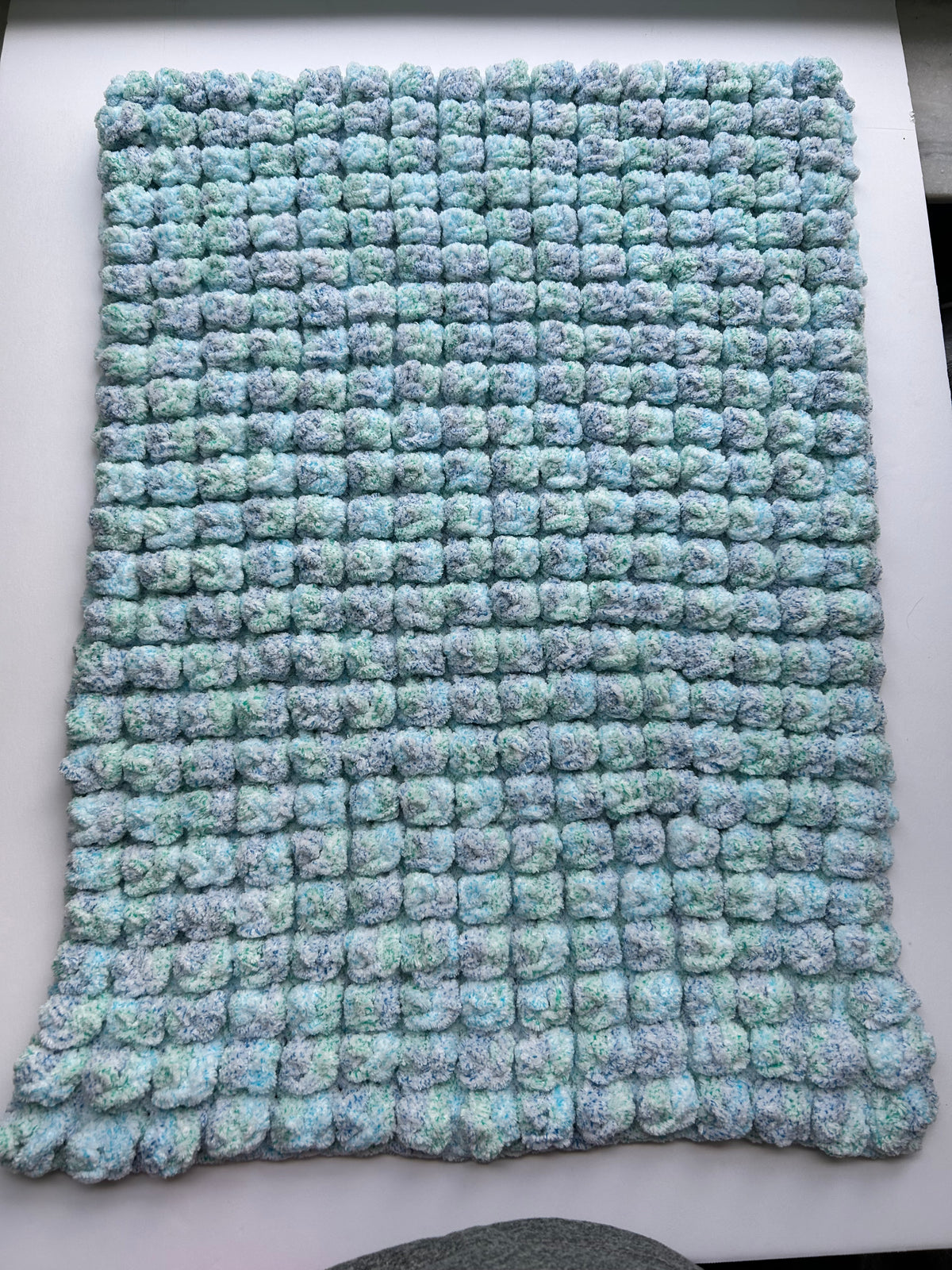 Powder Blue Bloom Puff Rug